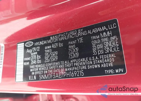 2023 Hyundai Tucson Sel from USA, damaged, VIN 5NMJF3AE7PH169215